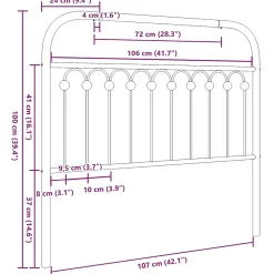 Vidaxl Tête de lit de remplacement métal noir 107 cm* Tête De Lit