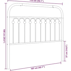 Vidaxl Tête de lit de remplacement métal noir 107 cm* Tête De Lit