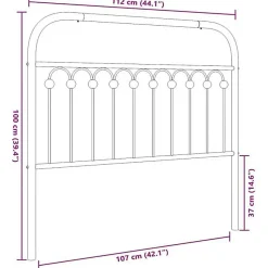 Vidaxl Tête de lit de remplacement métal noir 107 cm* Tête De Lit