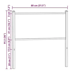 Tête de lit de remplacement chêne fumé 75 cm bois d'ingénierie et acier><noscript><img width=
