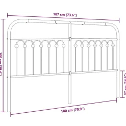 Tête de lit de remplacement métal noir 180 cm><noscript><img width=