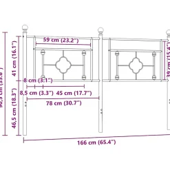Vidaxl Tête de lit de remplacement métal blanc 160 cm* Tête De Lit