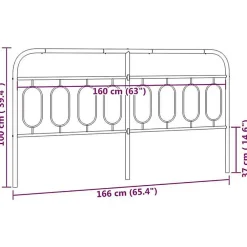 Vidaxl Tête de lit de remplacement métal noir 160 cm* Tête De Lit