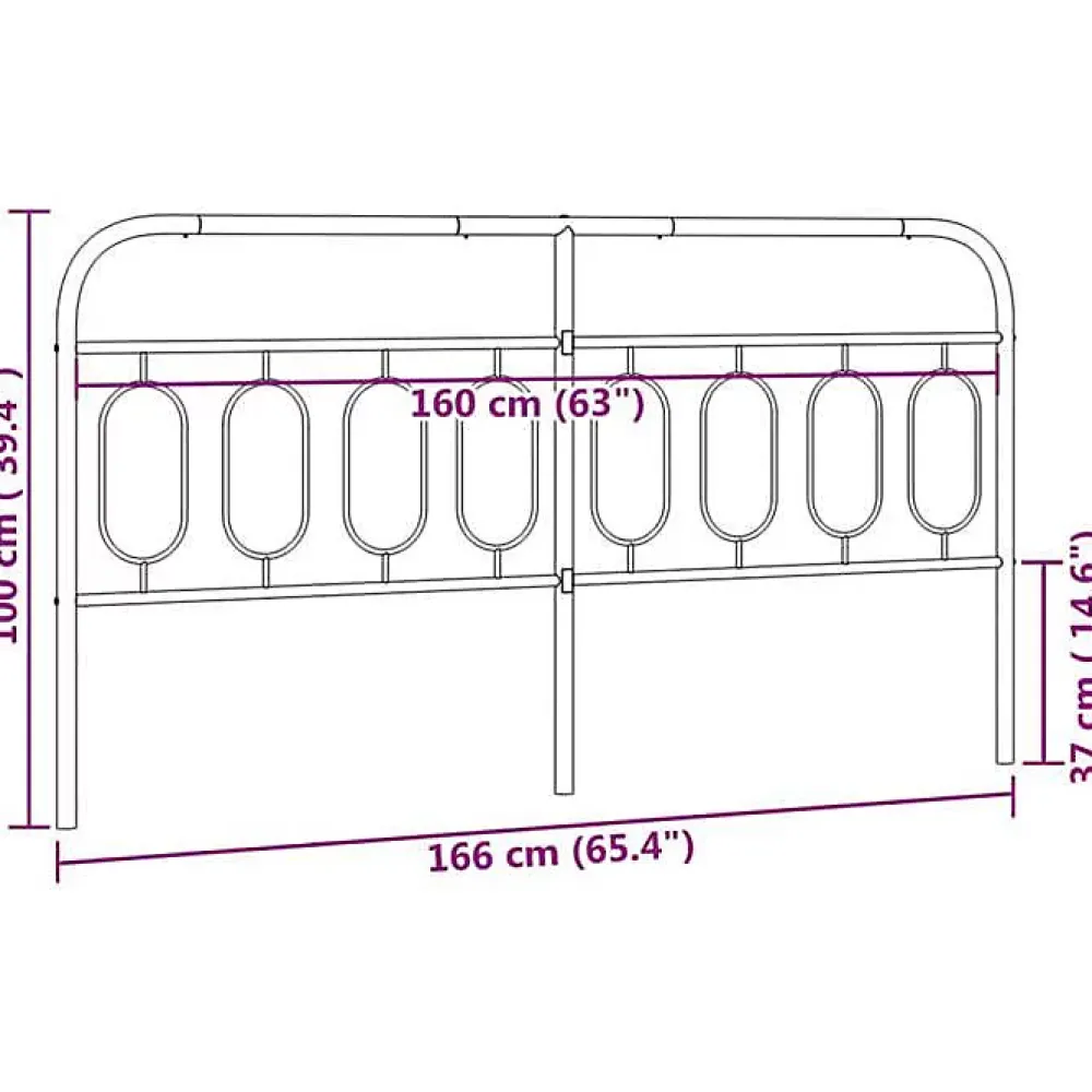 Vidaxl Tête de lit de remplacement métal noir 160 cm* Tête De Lit