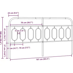 Vidaxl Tête de lit de remplacement métal noir 160 cm* Tête De Lit
