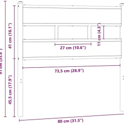 Vidaxl Tête de lit de remplacement chêne marron 75 cm acier et bois d'ingénierie* Tête De Lit