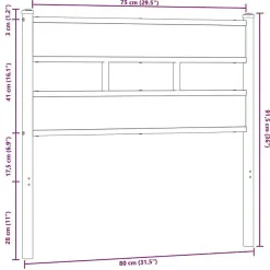 Vidaxl Tête de lit de remplacement chêne marron 75 cm acier et bois d'ingénierie* Tête De Lit