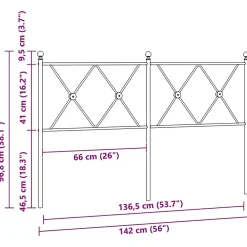 Vidaxl Tête de lit de remplacement métal blanc 137 cm* Tête De Lit
