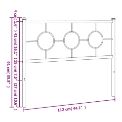 Tête de lit de remplacement métal noir 107 cm><noscript><img width=