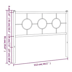 Tête de lit de remplacement métal noir 107 cm><noscript><img width=