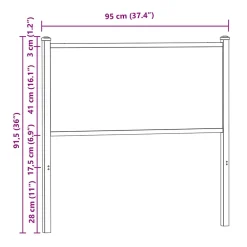 Vidaxl Tête de lit de remplacement chêne fumé 90 cm bois d'ingénierie et acier* Tête De Lit
