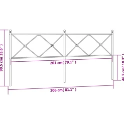 Vidaxl Tête de lit de remplacement métal noir 200 cm* Tête De Lit
