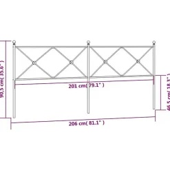 Vidaxl Tête de lit de remplacement métal noir 200 cm* Tête De Lit
