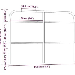 Tête de lit de remplacement chêne fumé 135 cm acier et bois d'ingénierie><noscript><img width=