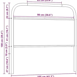 Vidaxl Tête de lit de remplacement chêne fumé 100 cm acier et bois d'ingénierie* Tête De Lit
