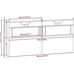 Vidaxl Tête de lit de remplacement chêne fumé 193 cm bois d'ingénierie et acier* Tête De Lit