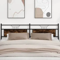 Vidaxl Tête de lit de remplacement chêne fumé 193 cm bois d'ingénierie et acier* Tête De Lit