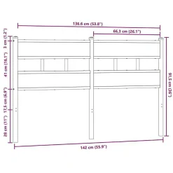 Tête de lit de remplacement chêne marron 135 cm acier et bois d'ingénierie><noscript><img width=