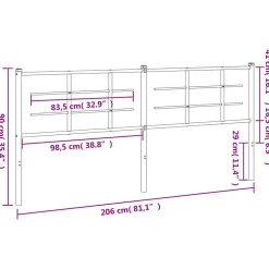 Tête de lit de remplacement métal blanc 200 cm><noscript><img width=