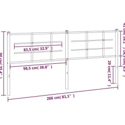 Tête de lit de remplacement métal blanc 200 cm><noscript><img width=