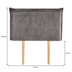 Idimex Tête de lit DELMO 90 sur pieds, en tissu - Gris* Tête De Lit