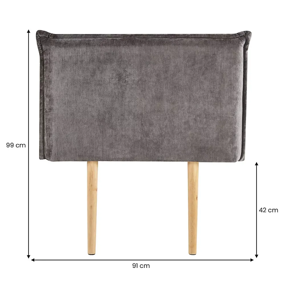 Idimex Tête de lit DELMO 90 sur pieds, en tissu - Gris* Tête De Lit