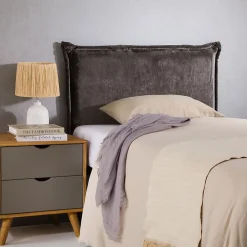 Idimex Tête de lit DELMO 90 sur pieds, en tissu - Gris* Tête De Lit