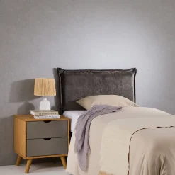 Idimex Tête de lit DELMO 90 sur pieds, en tissu - Gris* Tête De Lit
