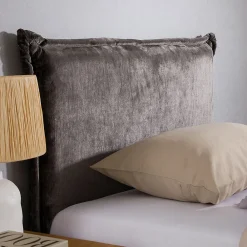 Idimex Tête de lit DELMO 90 sur pieds, en tissu - Gris* Tête De Lit