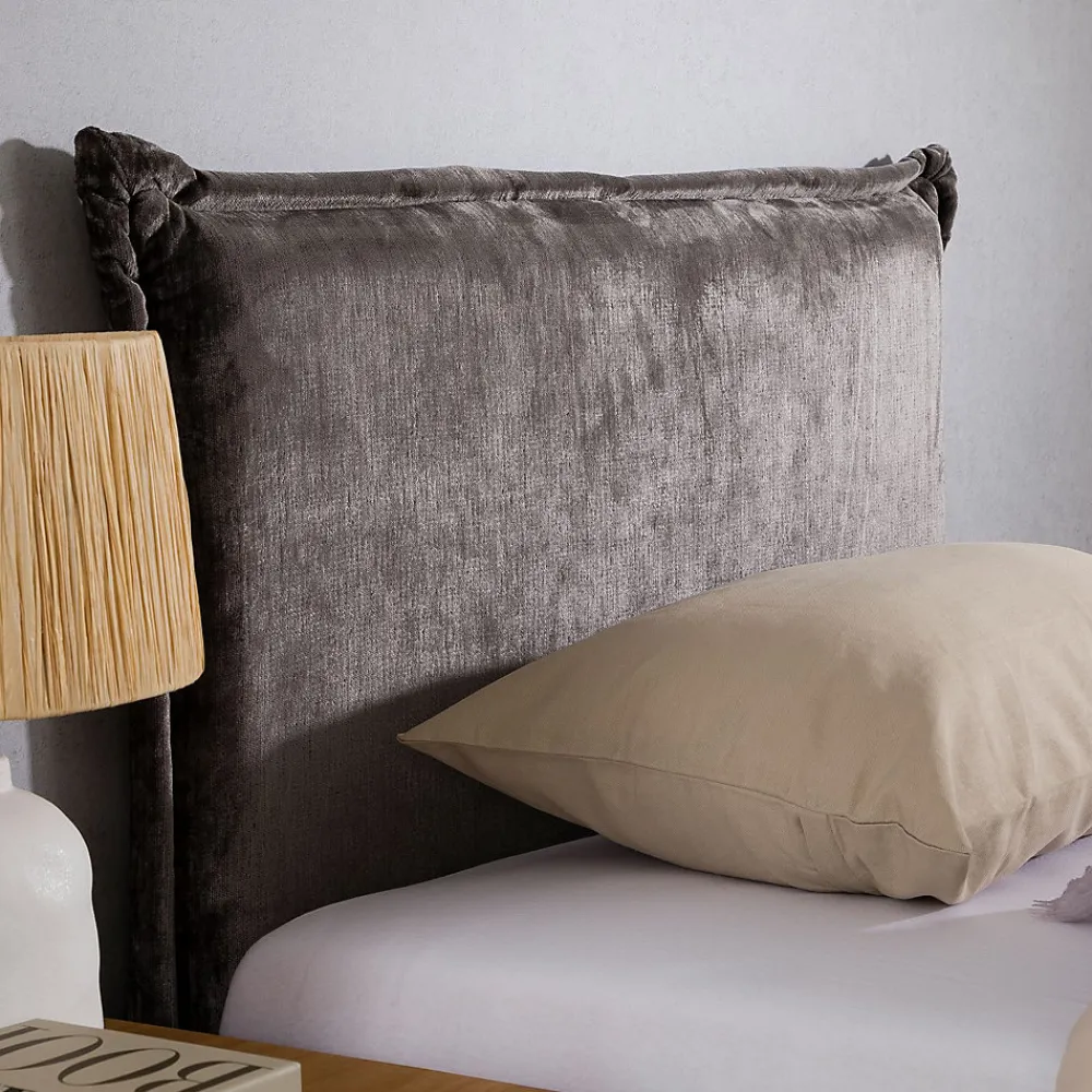 Idimex Tête de lit DELMO 90 sur pieds, en tissu - Gris* Tête De Lit