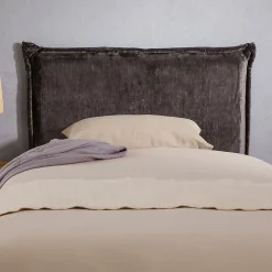 Idimex Tête de lit DELMO 90 sur pieds, en tissu - Gris* Tête De Lit