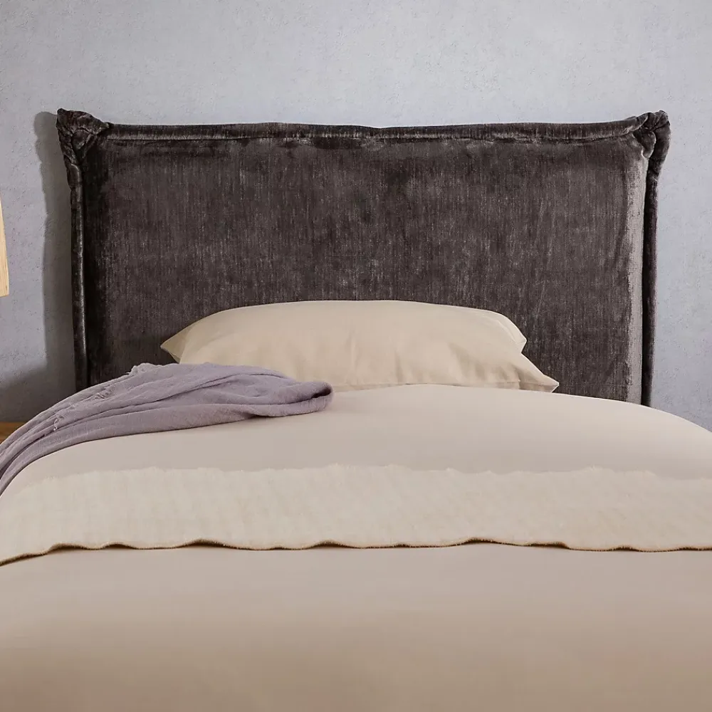 Idimex Tête de lit DELMO 90 sur pieds, en tissu - Gris* Tête De Lit