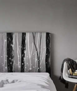 Tête de lit déhoussable Lucioles 140x110 cm Coloris Noir><noscript><img width=