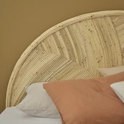 Tête de lit en canne de rotin 160 cm><noscript><img width=