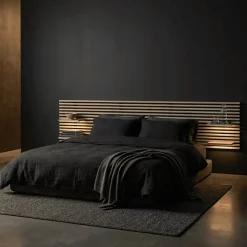 Wood&Sens Tête de lit en pin avec étagères, L.250 x H.56 cm x P.21 cm* Tête De Lit
