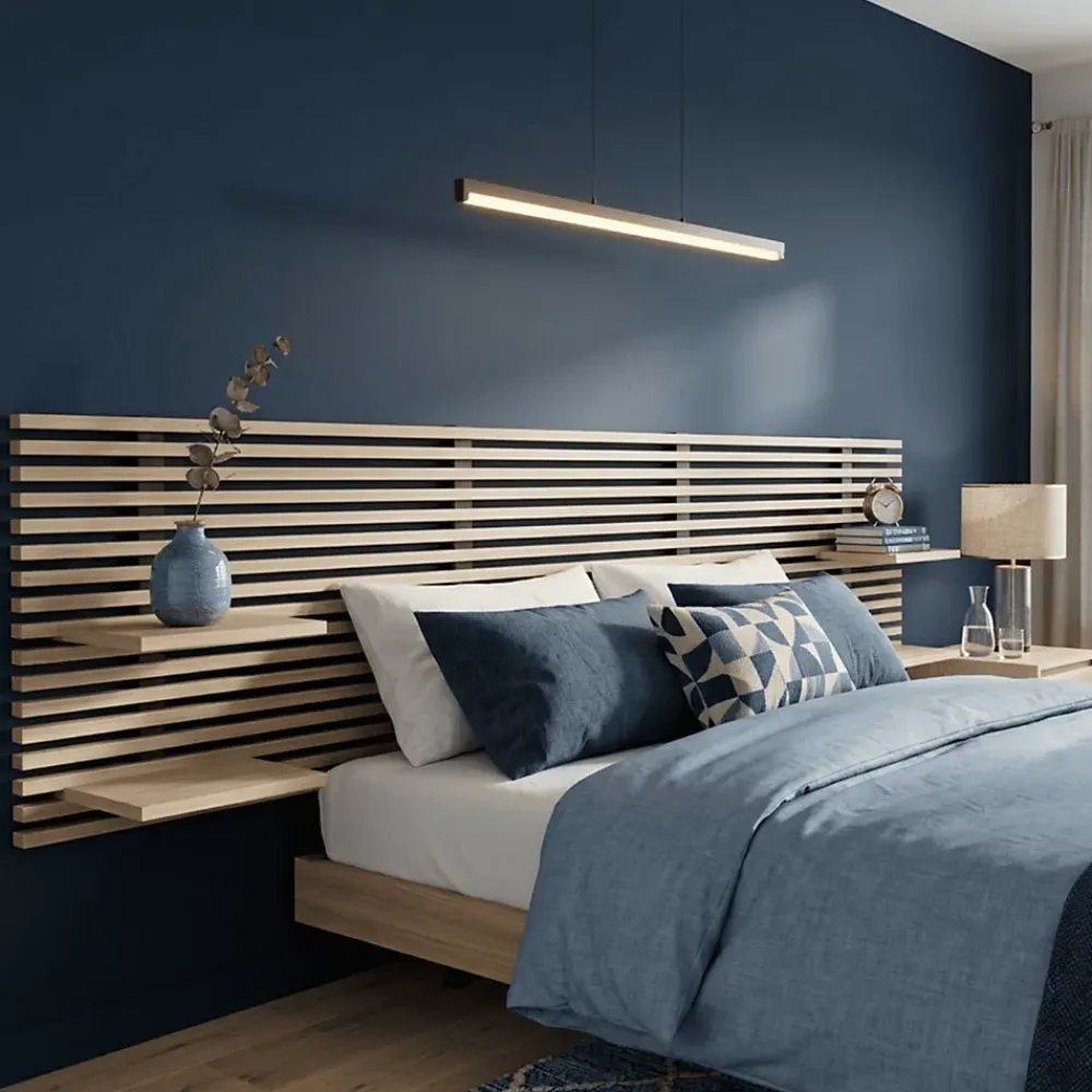 Wood&Sens Tête de lit en pin avec étagères, L.250 x H.56 cm x P.21 cm* Tête De Lit