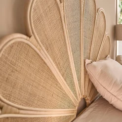 Tête de lit en rotin et cannage 160 cm><noscript><img width=