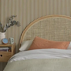 Tête de lit en rotin naturel 140 cm><noscript><img width=
