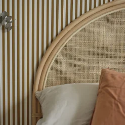 Tête de lit en rotin naturel 140 cm><noscript><img width=