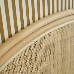 Tête de lit en rotin naturel 140 cm><noscript><img width=