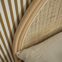 Tête de lit en rotin naturel 140 cm><noscript><img width=