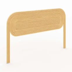 Tête de lit en rotin naturel 140 cm><noscript><img width=