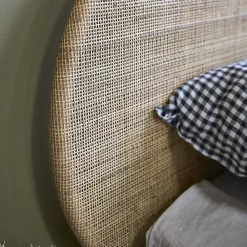 Tête de lit en rotin naturel 180 cm><noscript><img width=