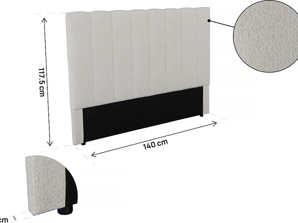 Tête de lit en tissu texturé "Val Thorens" Beige 140 cm>Habitat Et Jardin Outlet