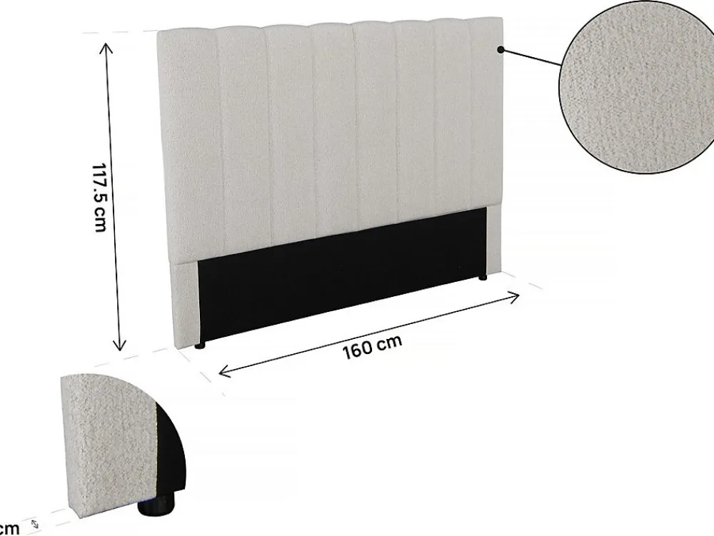 Tête de lit en tissu texturé "Val Thorens" Beige 160 cm>Habitat Et Jardin New