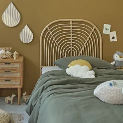Berah Getah Tête de lit enfant arrondie en rotin 90 cm* Tête De Lit