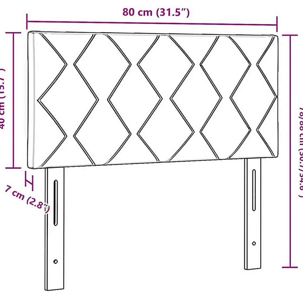 Tête de lit Gris foncé 80 cm Velours>Vidaxl Best