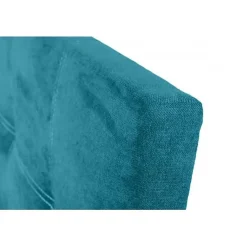 Tête de lit Iris en tissu turquoise 145><noscript><img width=