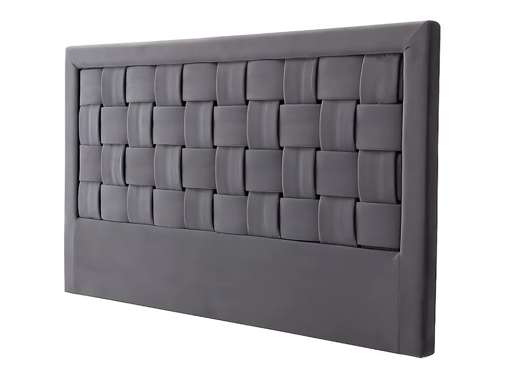 Vente-unique Tête de lit JENNA - 160 cm - Velours - Gris foncé* Tête De Lit