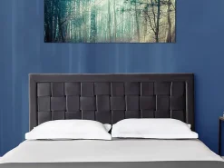 Vente-unique Tête de lit JENNA - 160 cm - Velours - Gris foncé* Tête De Lit
